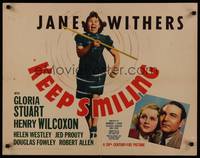 1g110 KEEP SMILING style A 1/2sh '38 baton-twirling Jane Withers, Gloria Stuart, Henry Wilcoxon!