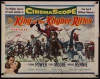1g111 KING OF THE KHYBER RIFLES 1/2sh '54 artwork of British soldier Tyrone Power on horseback!