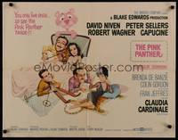 1g168 PINK PANTHER 1/2sh '64 wacky art of Peter Sellers & David Niven by Jack Rickard!