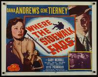 1g228 WHERE THE SIDEWALK ENDS 1/2sh R55 Dana Andrews, pretty Gene Tierney, Otto Preminger noir!