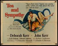 1g204 TEA & SYMPATHY 1/2sh '56 great artwork of Deborah Kerr & John Kerr by Gale, classic tagline!