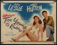 1g213 TOO YOUNG TO KNOW style A 1/2sh '45 sexy Joan Leslie in swimsuit, Robert Hutton!