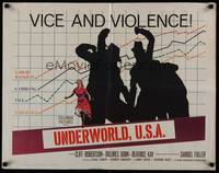 1g219 UNDERWORLD, U.S.A. 1/2sh '60 Samuel Fuller, labor rackets, gambling, vice, narcotics!