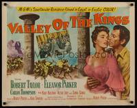1g222 VALLEY OF THE KINGS style A 1/2sh '54 art of Robert Taylor & Eleanor Parker by columns!