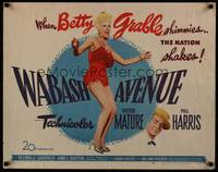 1g224 WABASH AVENUE style B 1/2sh '50 full-length Betty Grable, Victor Mature!