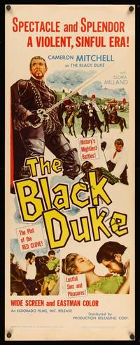 1h069 BLACK DUKE insert '64 Cameron Mitchell, Italian, specatacle & splendor!