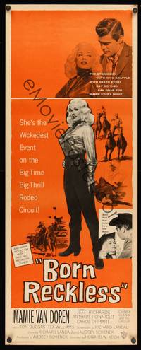 1h085 BORN RECKLESS insert '59 great full-length image of sexy cowgirl Mamie Van Doren!