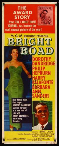 1h094 BRIGHT ROAD insert '53 great full-length image of Dorothy Dandridge, Harry Belafonte!