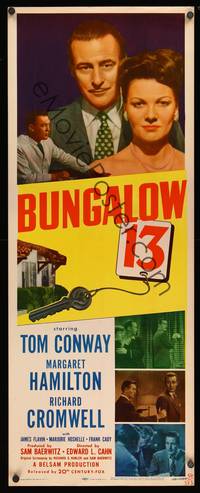 1h099 BUNGALOW 13 insert '48 Tom Conway, Margaret Hamilton, stone litho!