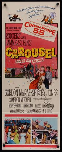 1h107 CAROUSEL insert '56 Shirley Jones, Gordon MacRae, Rodgers & Hammerstein musical!