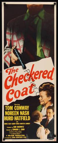 1h110 CHECKERED COAT insert '48 Tom Conway, cool film noir image!
