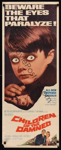 1h113 CHILDREN OF THE DAMNED insert '64 beware the creepy kid's eyes that paralyze!