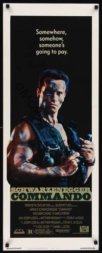 1h126 COMMANDO insert '85 Arnold Schwarzenegger is going to make someone pay!
