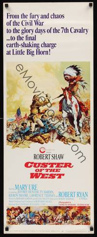 1h143 CUSTER OF THE WEST insert '68 art of Robert Shaw vs Indians at the Battle of Little Big Horn