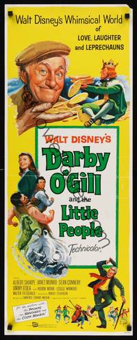 1h146 DARBY O'GILL & THE LITTLE PEOPLE insert '59 Disney, Sean Connery, it's leprechaun magic!