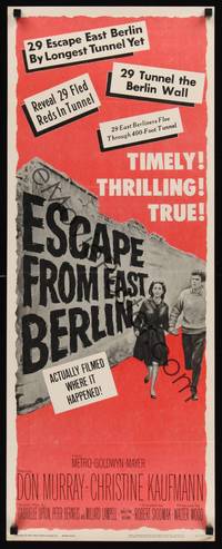 1h187 ESCAPE FROM EAST BERLIN insert '62 Robert Siodmak, escape from communist East Germany!