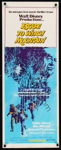 1h190 ESCAPE TO WITCH MOUNTAIN insert '75 Disney, they're in a world where they don't belong!