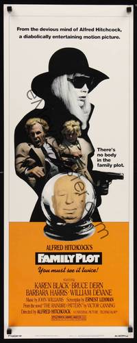 1h199 FAMILY PLOT insert '76 from the mind of devious Alfred Hitchcock, Karen Black, Bruce Dern!