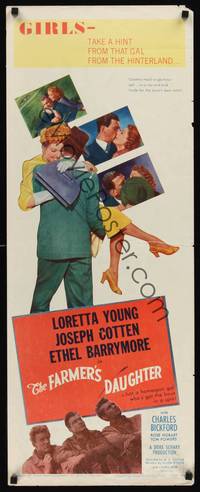 1h202 FARMER'S DAUGHTER insert R54 Loretta Young, Joseph Cotton, Ethel Barrymore
