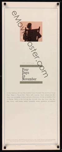 1h220 FOUR DAYS IN NOVEMBER insert '64 a complete motion picture chronicle of that time in Dallas!