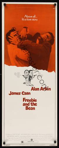 1h225 FREEBIE & THE BEAN insert '74 James Caan, Alan Arkin, wacky screwball cop artwork!