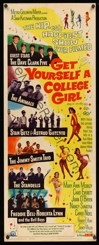 1h236 GET YOURSELF A COLLEGE GIRL insert '64 hip-est happiest rock & roll show, Dave Clark 5