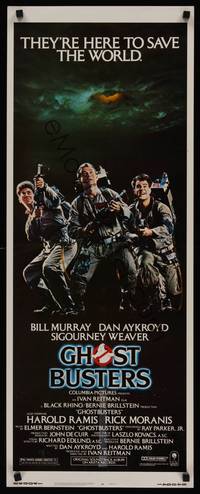 1h237 GHOSTBUSTERS insert '84 Bill Murray, Aykroyd & Harold Ramis are here to save the world!