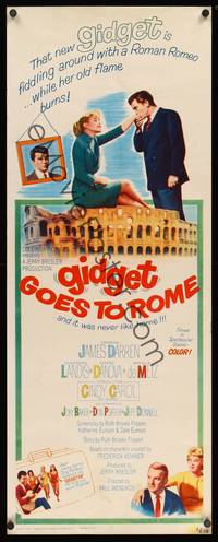 1h238 GIDGET GOES TO ROME insert '63 James Darren & Cindy Carol by Italy's Colisseum!