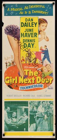 1h240 GIRL NEXT DOOR insert '53 artwork of Dan Dailey, sexy June Haver & Dennis Day!