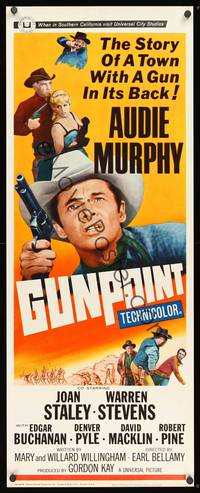 1h260 GUNPOINT insert '66 Audie Murphy in the story of a town with a gun in its back!