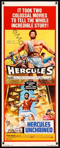 1h278 HERCULES/HERCULES UNCHAINED insert '73 world's mightiest man Steve Reeves!