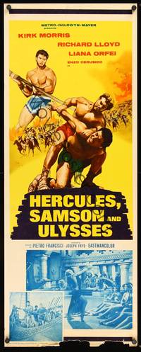 1h279 HERCULES, SAMSON, & ULYSSES insert '65 Pietro Francisci sword & sandal action, gladiator art