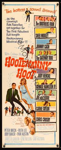 1h284 HOOTENANNY HOOT insert '63 Johnny Cash and a ton of top country music stars!
