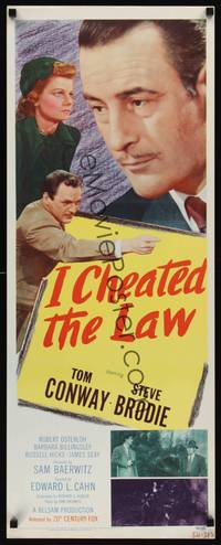 1h294 I CHEATED THE LAW insert '49 Tom Conway, Steve Brodie, Barbara Billingsley