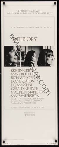 1h305 INTERIORS style B insert '78 Woody Allen, Diane Keaton, Mary Beth Hurt, Kristin Griffith