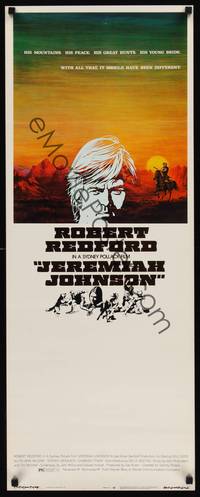 1h317 JEREMIAH JOHNSON insert '72 cool artwork of Robert Redford, directed by Sydney Pollack!