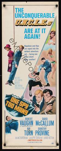 1h441 ONE SPY TOO MANY insert '66 Robert Vaughn, David McCallum, The Man from UNCLE!