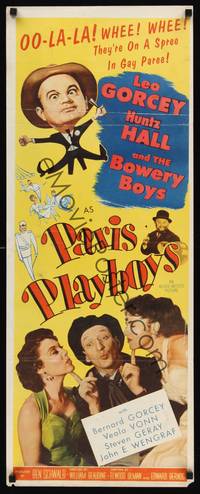 1h449 PARIS PLAYBOYS insert '54 great wacky image of Bowery Boys Leo Gorcey & Huntz Hall!