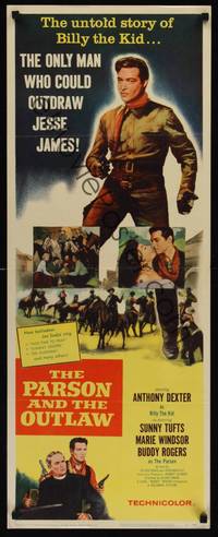 1h450 PARSON & THE OUTLAW insert '57 Anthony Dexter stars in the untold story of Billy the Kid!