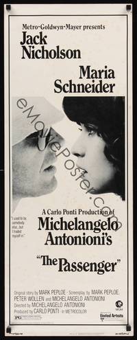 1h451 PASSENGER insert '75 Michelangelo Antonioni, c/u of Jack Nicholson & Maria Schneider!