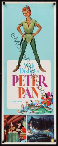 1h455 PETER PAN insert R69 Walt Disney animated cartoon fantasy classic, great full-length art!