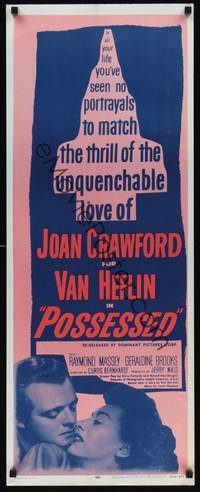 1h463 POSSESSED insert R56 Joan Crawford, Van Heflin, unquenchable love!