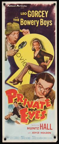 1h467 PRIVATE EYES insert '53 Leo Gorcey & The Bowery Boys are detectives, sexy Joyce Holden!