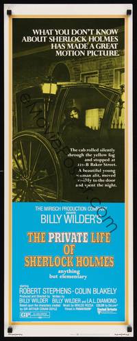 1h469 PRIVATE LIFE OF SHERLOCK HOLMES insert '71 Billy Wilder, Robert Stephens, cool art!
