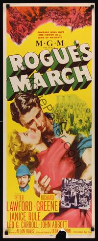 1h493 ROGUE'S MARCH insert '52 Peter Lawford, Janice Rule & Richard Greene in a land of mystery!