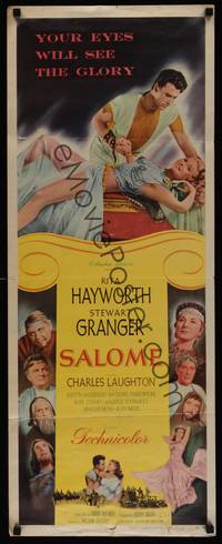 1h503 SALOME insert '53 art of sexy reclining Rita Hayworth romanced by Stewart Granger!