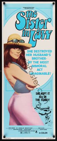 1h521 SISTER IN LAW insert '74 sexy immoral Anna Saxon kept it all in the family!