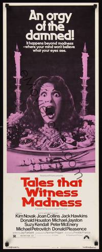 1h568 TALES THAT WITNESS MADNESS insert '73 wacky screaming head on food platter horror image!