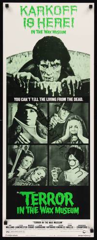 1h574 TERROR IN THE WAX MUSEUM insert '73 where you can't tell the living from the dead!