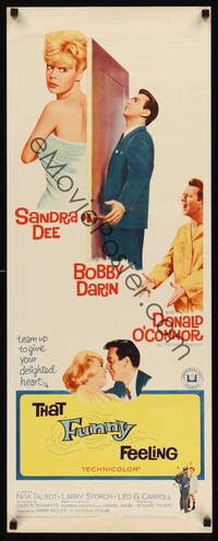 1h578 THAT FUNNY FEELING insert '65 sexy nearly-naked Sandra Dee in towel, Bobby Darin!